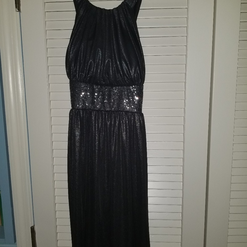 Sz10 Calvin Klein Black Metallic Sparkle Dress